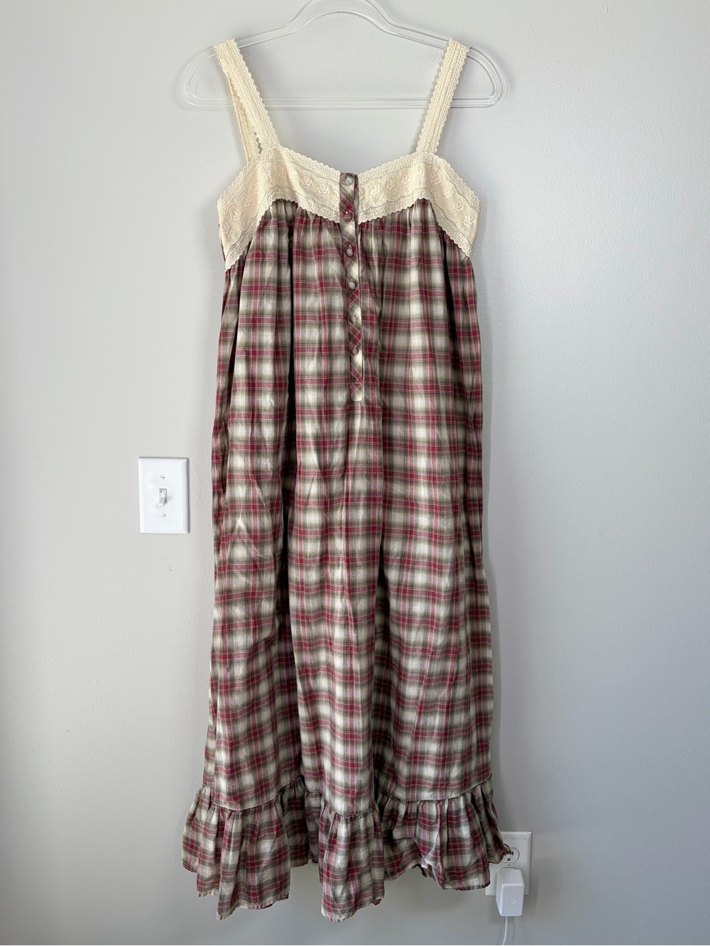 Vintage Victoria’s Secret Country Plaid Night Gown Dress
